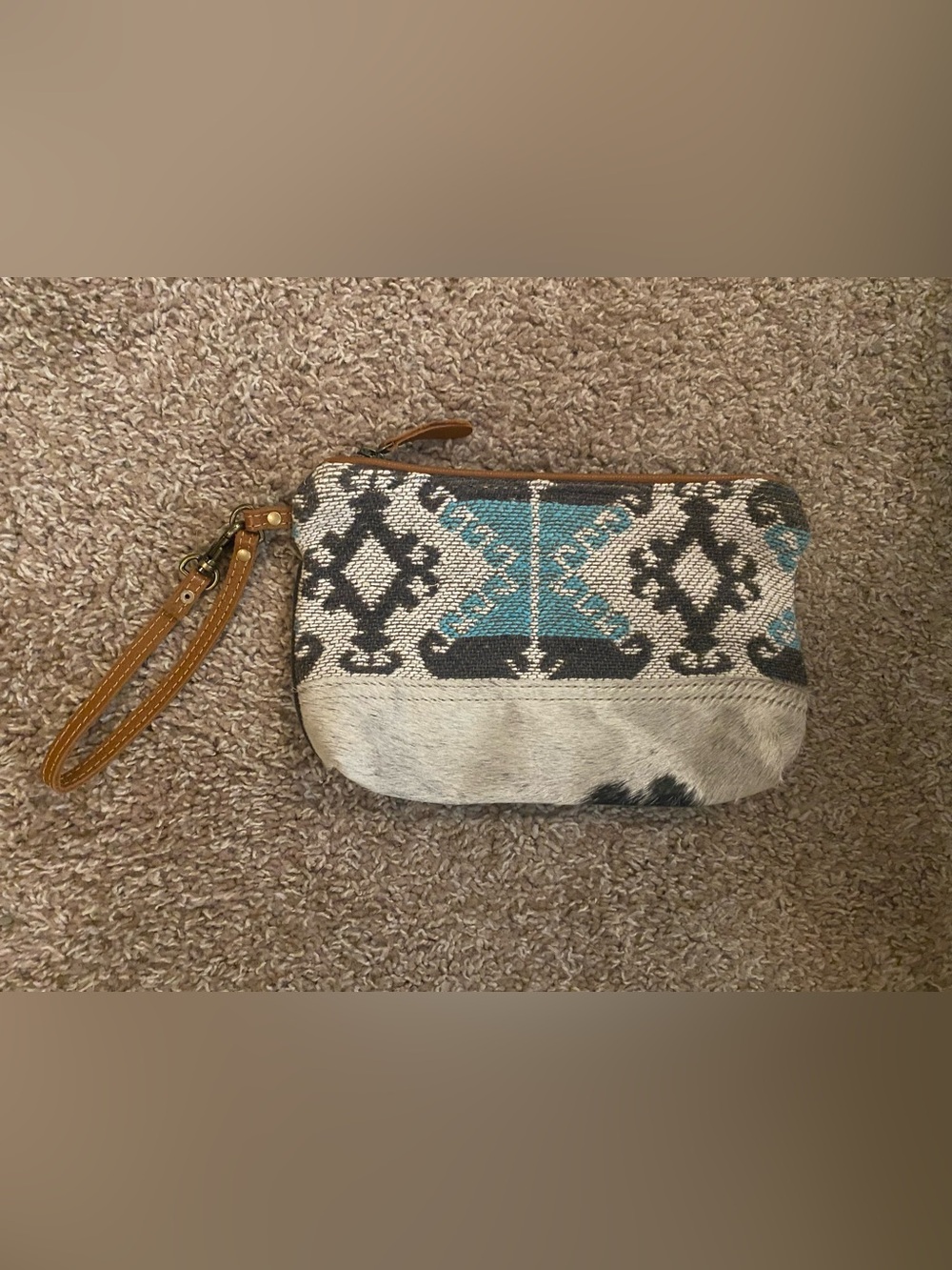 Myra Bag Wristlet Clutch. Aztec Design. ZIP Close. NWOT